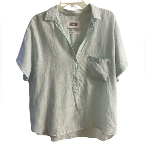 Grayson Frank & Eileen the Artist SS shirt linen pop over dolman sleeves Medium - Picture 1 of 7